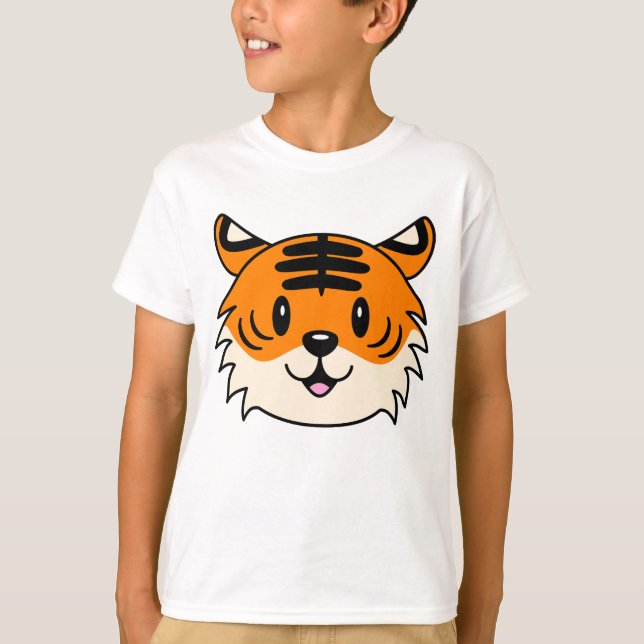Camiseta Un tigre Personalizado sonriente y agudo (Anverso)