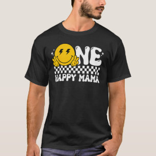 Camiseta Un tío feliz Mamá Groovy Primera Familia de Cumple