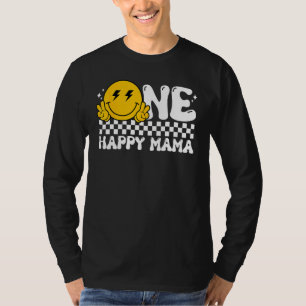 Camiseta Un tío feliz Mamá Groovy Primera Familia de Cumple