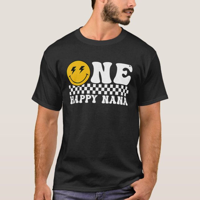Camiseta Un tío feliz Nana Primera Familia Cumple con T (Anverso)