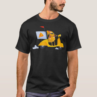 Camiseta Un tipo de pizza de reparto en motocicleta