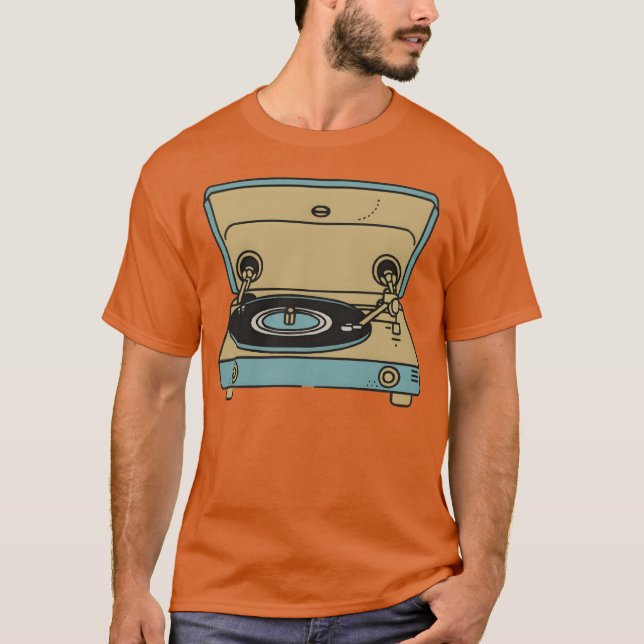 Camiseta Un tocadiscos retro (Anverso)