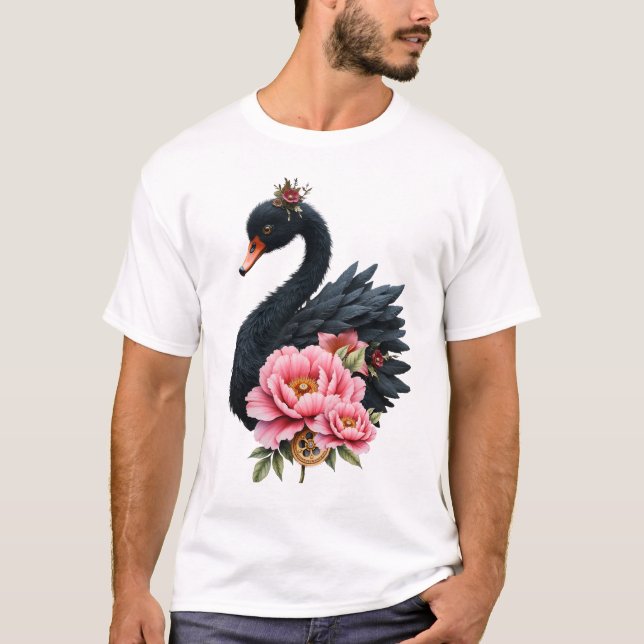 Camiseta Un toque de rosa y brillo de cisne. (Anverso)