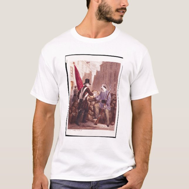 Camiseta Un trabajador que comparte su pan con un (Anverso)
