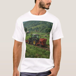 Camiseta un tractor con la palabra arada sobre él está en u
