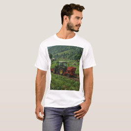 Camiseta un tractor con la palabra arada sobre él está en u
