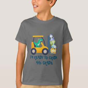Camiseta Un tractor de dino divertido Camión niño de la esc