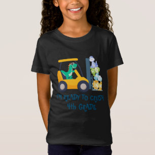 Camiseta Un tractor de dino divertido Camión niño de la esc