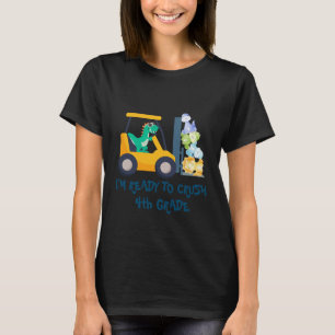 Camiseta Un tractor de dino divertido Camión niño de la esc