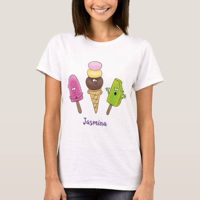 Camiseta Un trío de personalizado de helados de helado de s (Anverso)