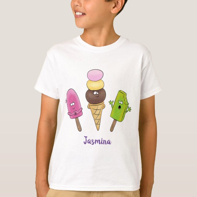 Camiseta Un trío de personalizado de helados de helado de s (Anverso)
