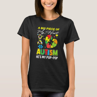 Camiseta Un Trozito De Mi Corazón Tiene Autismo Mi Pop Pop