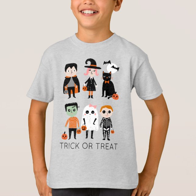 Camiseta Un truco para tratar a los niños de Halloween (Anverso)