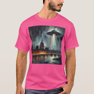 Camiseta Un Ufo Sobre Una Ciudad