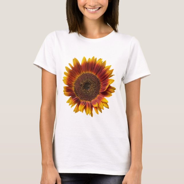Camiseta Un único girasol de jardín en Naranja (Anverso)