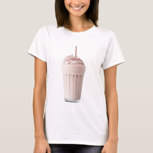 Camiseta Un vaso de batido de fresa
