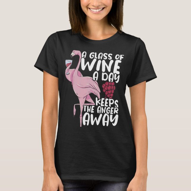 Camiseta Un vaso de vino al día mantiene alejada la rabia B (Anverso)