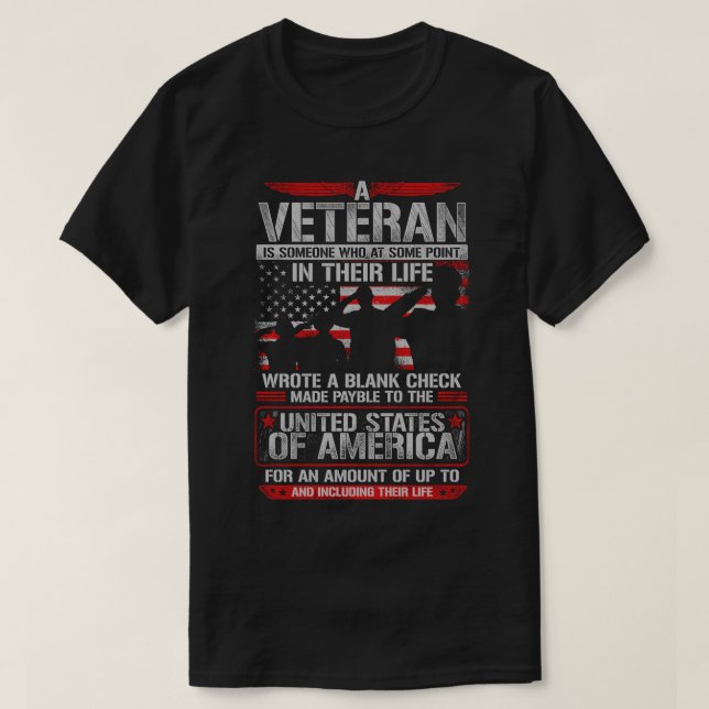 Camiseta Un veterano es alguien que en algún momento llegó  (Diseño del anverso)