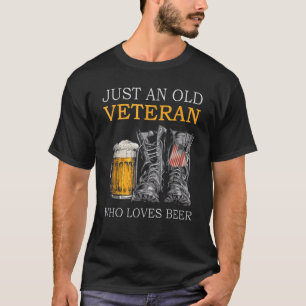 Camiseta Un veterano que ama las cervezas bota a los estado