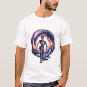 Camiseta Un viajero de tiempo atravesando un portal, con sp