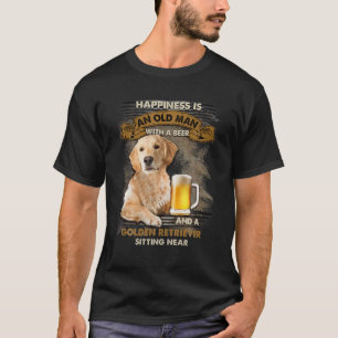 Camiseta Un Viejo Con Cerveza Y Tocador De Oro Sentado
