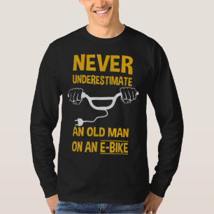 Camiseta Un Viejo En Una Bicicleta Electrónica Divertida