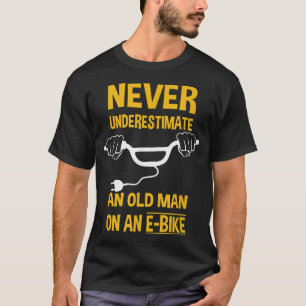 Camiseta Un Viejo En Una Bicicleta Electrónica Divertida