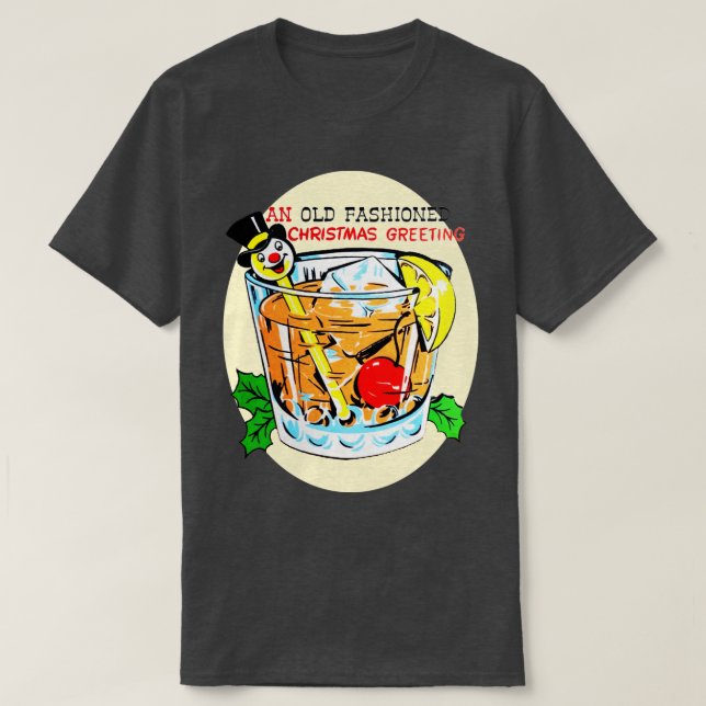 Camiseta Un viejo Navidad de moda saluda (Diseño del anverso)
