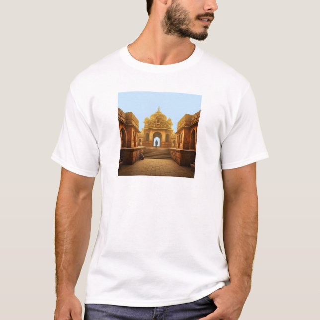 Camiseta Un vistazo a la futurista metrópolis india (Anverso)