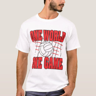 Camiseta Un voleibol del juego del mundo uno