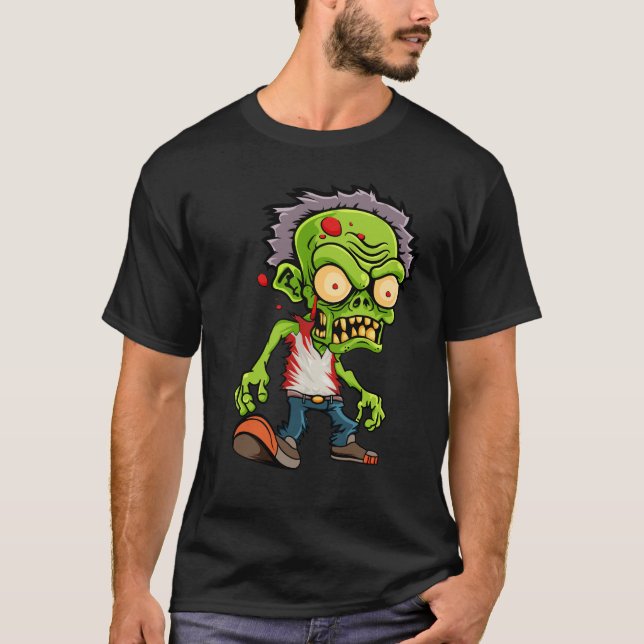 Camiseta Un zombi verde espeluznante al estilo Personalizad (Anverso)