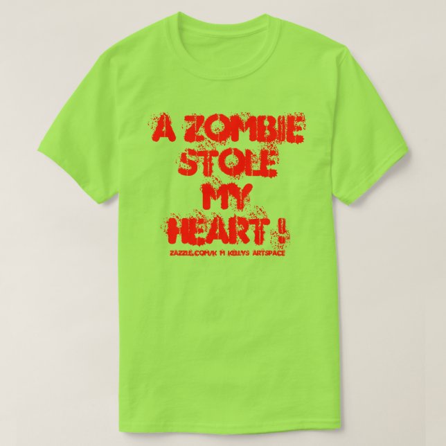 CAMISETA ¡UN ZOMBIE ME ROBÓ EL CORAZÓN! (Diseño del anverso)