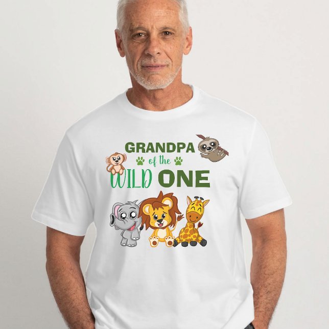 Camiseta Un zoológico salvaje de una jungla Safari (Cute Wild One Birthday Shirt for Grandpa! Great for a first birthday themed party!)