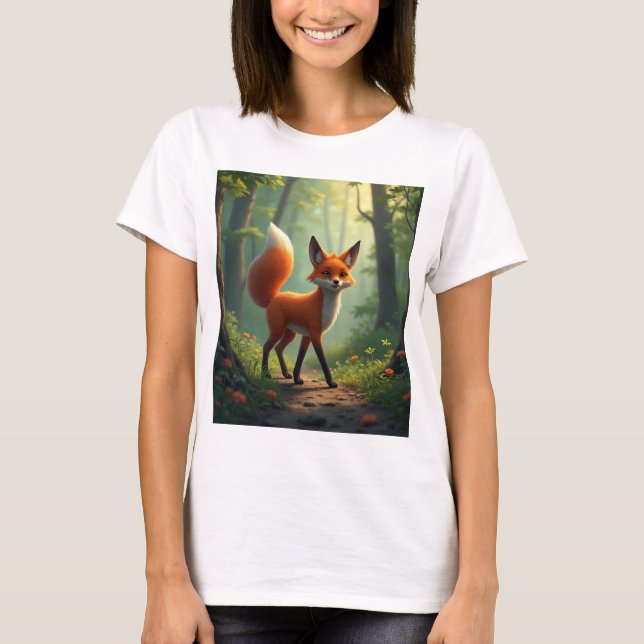 Camiseta Un zorro místico deambulando por el bosque (Anverso)