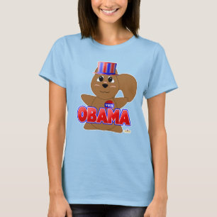 Camiseta Una abrumadora ardilla marrón roja a Obama