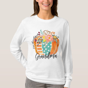Camiseta Una abuelita agradecida tocó calabaza de otoño Tha