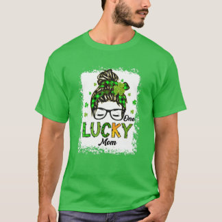 Camiseta Una afortunada madre desordenada Bun Hair salvaje