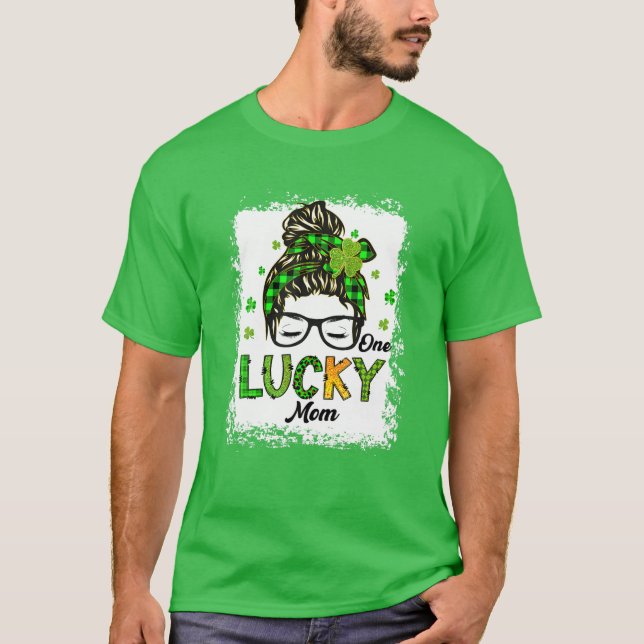 Camiseta Una afortunada madre desordenada Bun Hair salvaje  (Anverso)