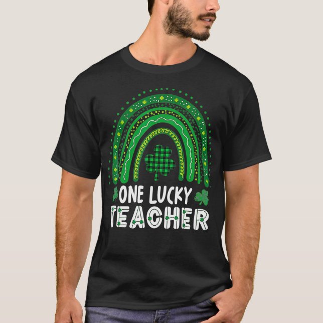 Camiseta Una afortunada profesora Rainbow St Patricku2019s  (Anverso)