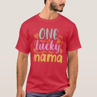 Camiseta Una afortunada retro de Día de la Madre de mamá