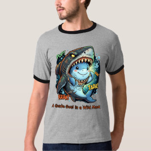 Camiseta Una alma gentil en una máscara salvaje Tiburón lin
