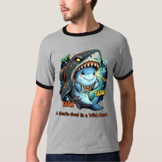 Camiseta Una alma gentil en una máscara salvaje Tiburón lin