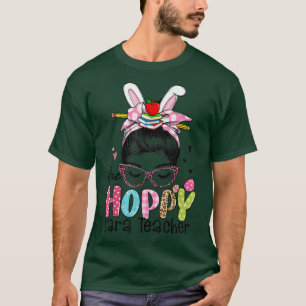 Camiseta Una amapola para profesora Messy Bun Hair Cute Bun