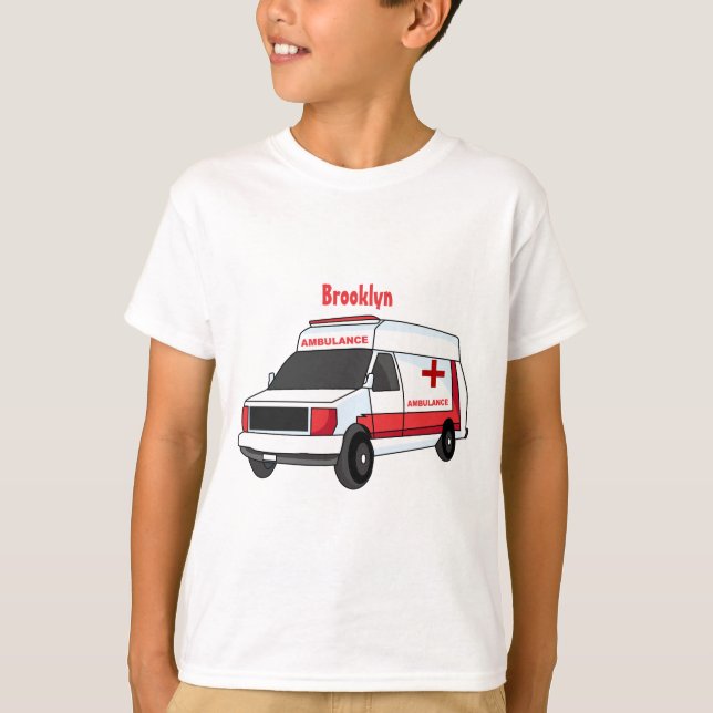 Camiseta Una ambulancia roja curada van personalizado (Anverso)