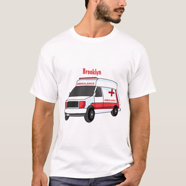 Camiseta Una ambulancia roja curada van personalizado (Anverso)