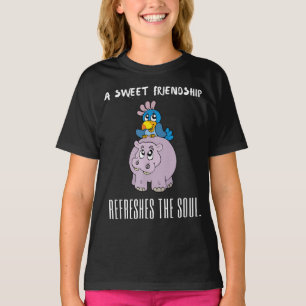Camiseta Una Amistad Dulce Refresca El Hippo Morado Del Alm
