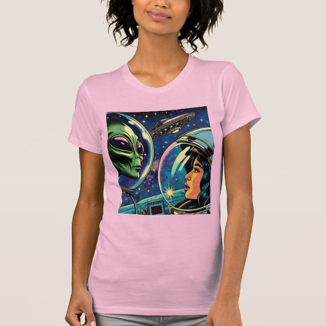 Camiseta Una astronauta se encuentra con un extranjero extr (Anverso)