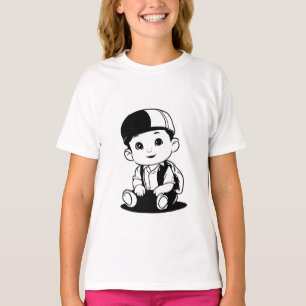 Camiseta Una audaz y juguetona letra de dibujos animados am