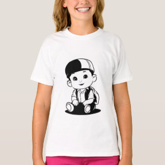Camiseta Una audaz y juguetona letra de dibujos animados am