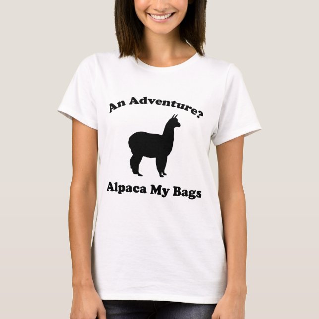 Camiseta ¿Una aventura? Alpaca My Bags (Anverso)